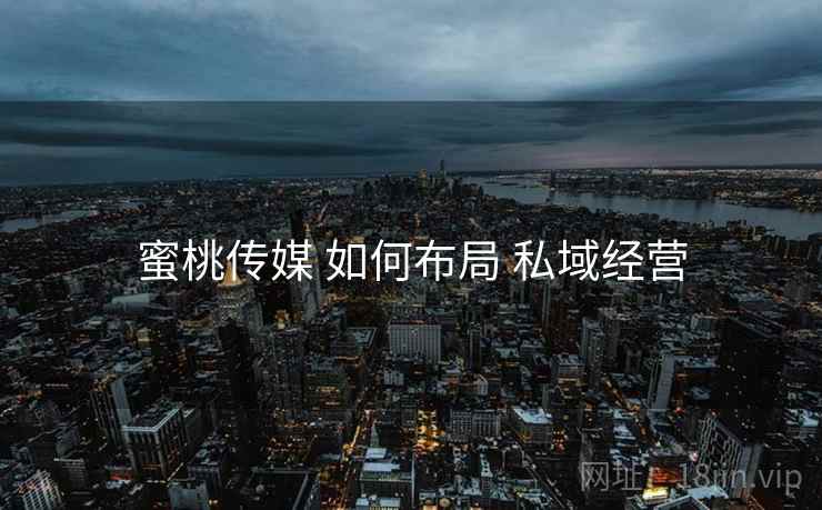 蜜桃传媒 如何布局 私域经营